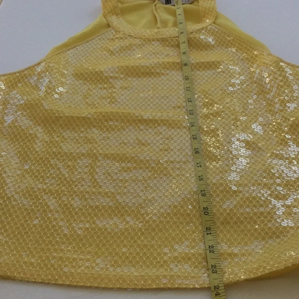 Yellow Sequen Women top sleeveless size small.          #255